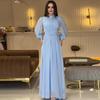 2024 Autumn Women's Solid Color Elegant Slimming Long Dress with Semi-High Neck