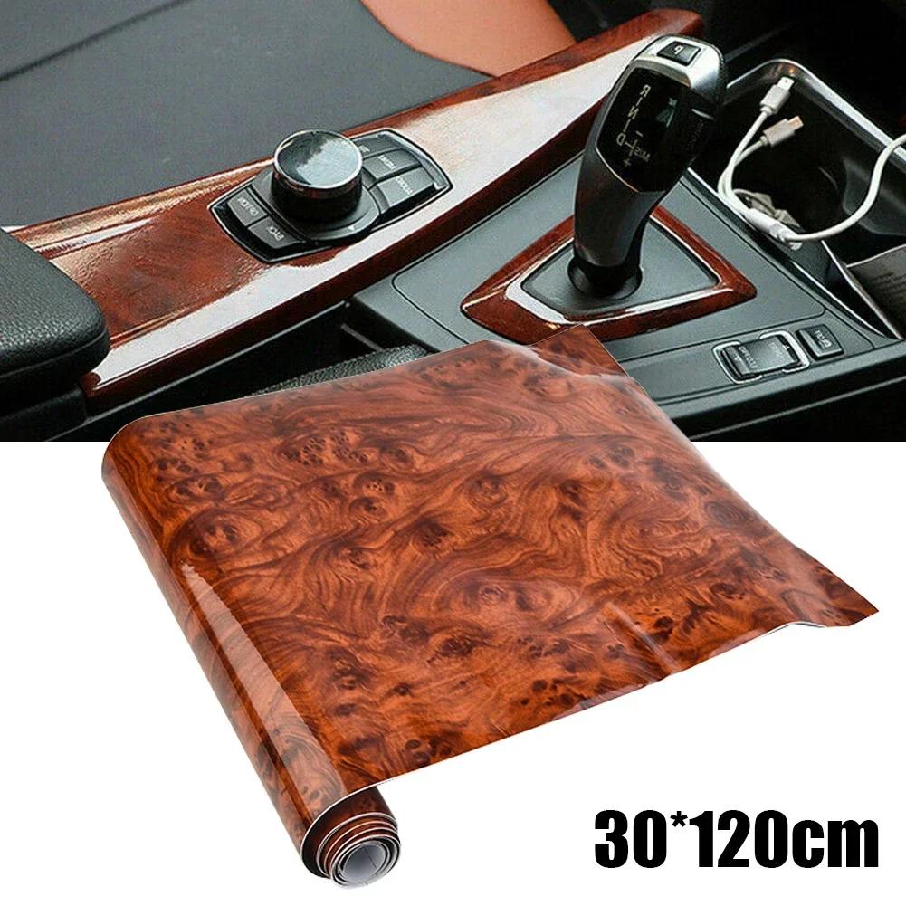 Высокоглянцевая виниловая пленка для обертывания дерева, наклейка на автомобиль, внутренняя пузырчатая самоклеящаяся деревянная текстурированная зернистая декоративная пленка