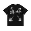 Off-White 2025 Spring/Summer New Letter Arrow Printed Pattern Round Neck Hooded Short Sleeved T-shirt for Men and Women