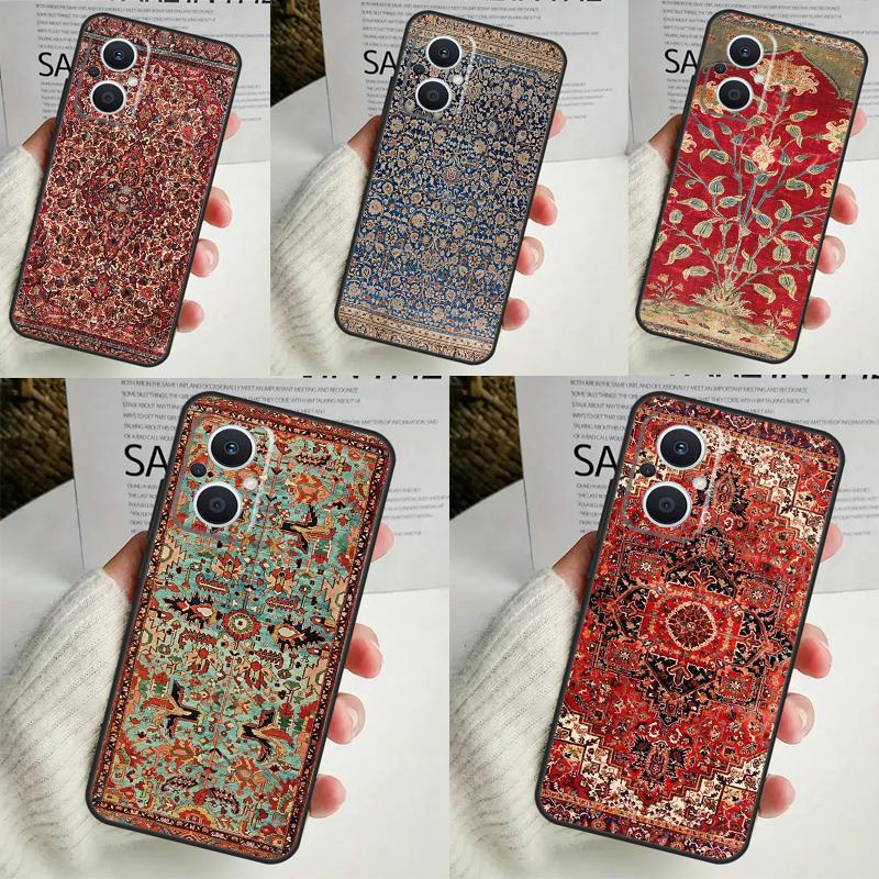Persian Carpet Floral Pattern Case For OPPO Reno 8 7 6 5 4 Lite 8T 5Z 4Z 10 11F OPPO Find X5 X6 Pro X2 Neo X3 Lite Cover