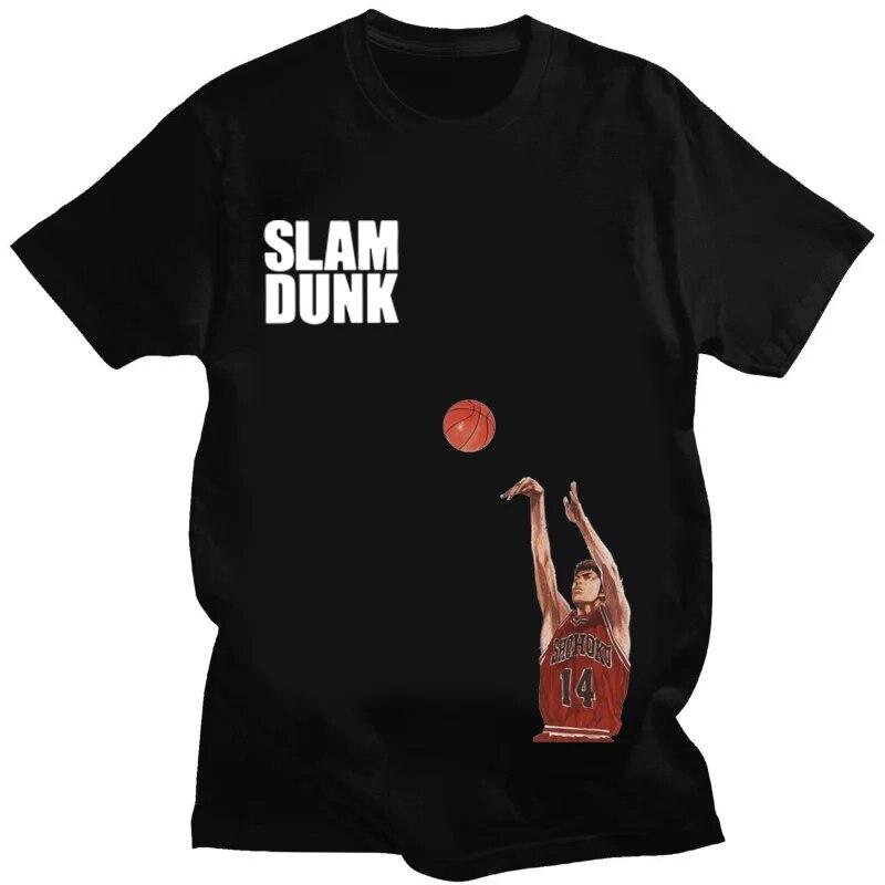 Футболка унисекс Y2k, футболка из чистого хлопка с короткими рукавами SLAMDUNK с буквенным принтом, дышащая, удобная и минималистичная