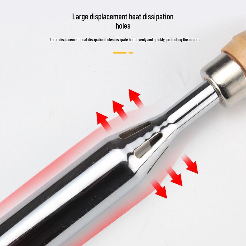 Мощный электрический паяльник с деревянной ручкой и изогнутым плоским медным жалом - Доступен в мощностях 100 Вт, 150 Вт, 200 Вт, 300 Вт, 500 Вт.