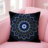 Eye Evil Blue Cushion Cover Natural Linen Organic Fabric DoubleSided Printing Sofa Home Decor Gift Pillow Case