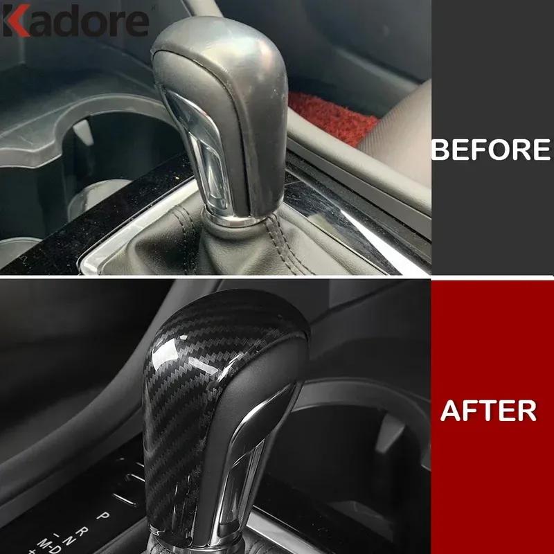 Для Mazda 3 Axela 2024 2025 Карбоновое волокно Накладка на ручку переключения передач автомобиля Рамка Накладка Декоративные элементы интерьера