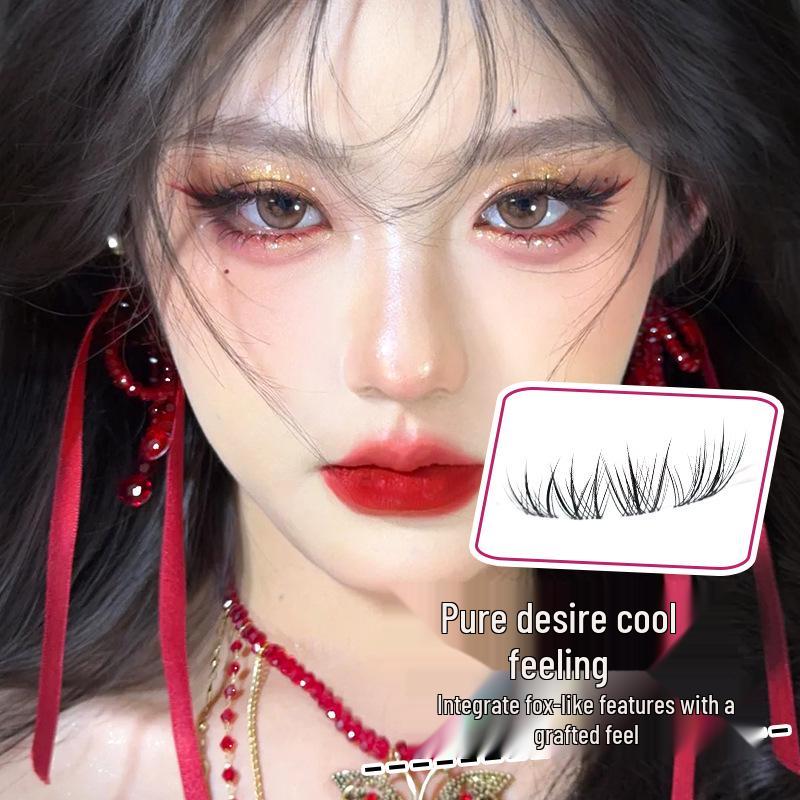 Ресницы Dream Deer без клея «Глаз лисы» Qingqiu - Натуральные, Фотогеничные, Сегментированный стиль