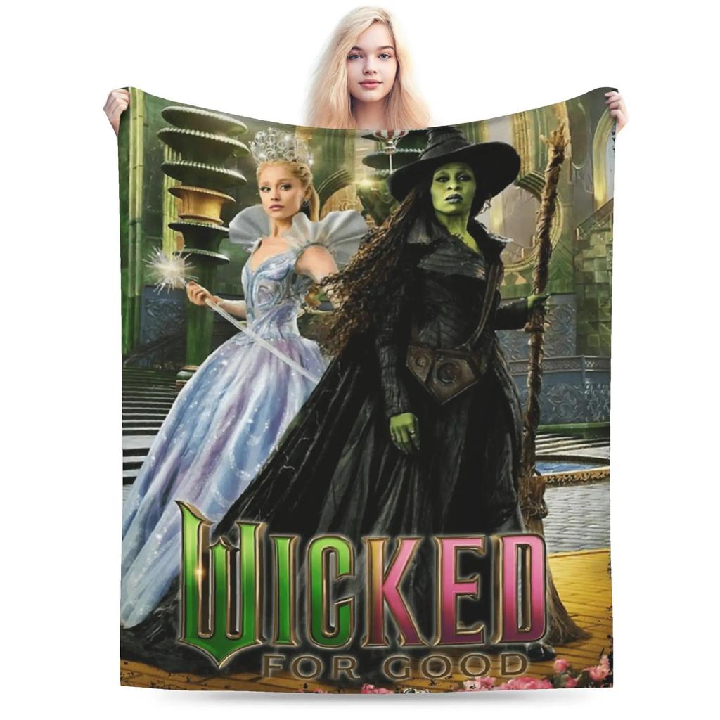 Aesthetic Wicked For Good Flannel Blanket Soft Winter Bedding Throw for Kids Couch Bed Sofa Cover Aesthetic Bedspread