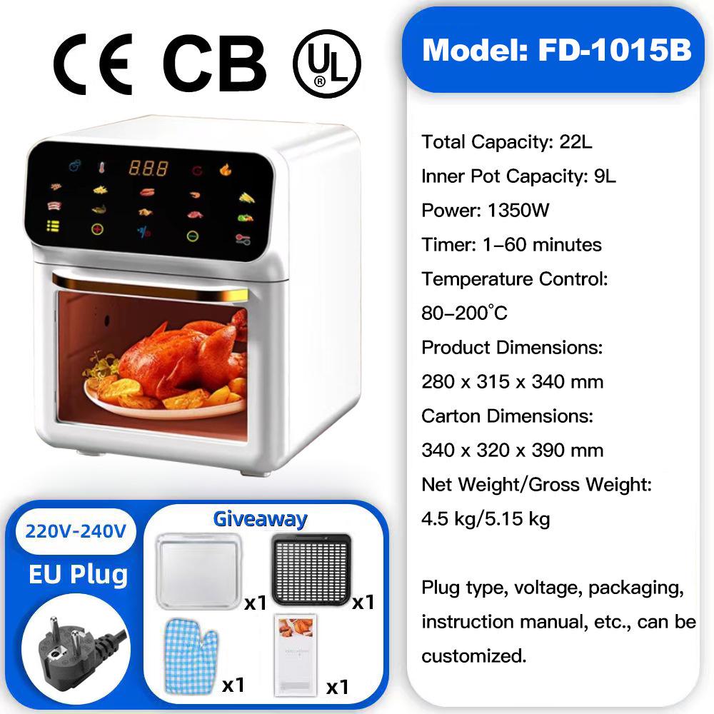 Smart Touch Air Fryer: Multi-functional Large Capacity Electric Oven with Visible Screen
