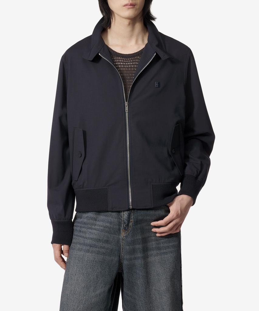 Givenchy 4G Wool Poplin Harrington Jacket - Night Blue / Bm018314Py403