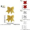 Beautiful Christmas Tree Bow Hangings With Plush Pearl Cotton For Holiday Cheer