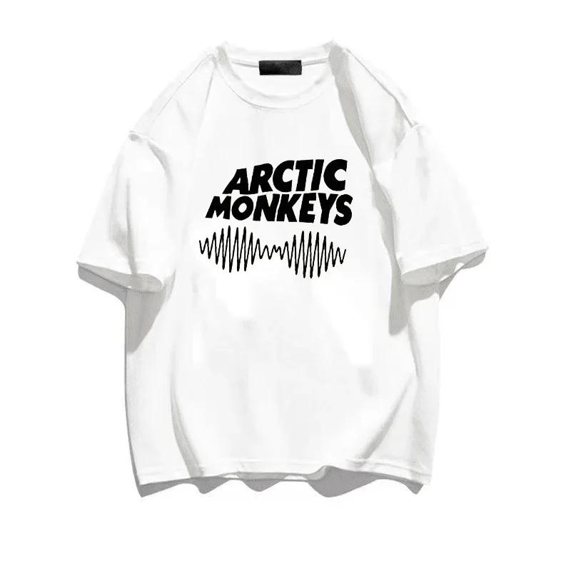 2024 Новая одежда Arctic Monkeys Женская мода Печатная манга Графическая футболка Повседневная Y2k Белая Черная хлопковая футболка Одежда