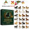 Horse Advent Calendar 2025,2D Flat Christmas Countdown Calendar with 24 Unique Horses Figurines, Holiday Gift Calendars for Horse Lovers,