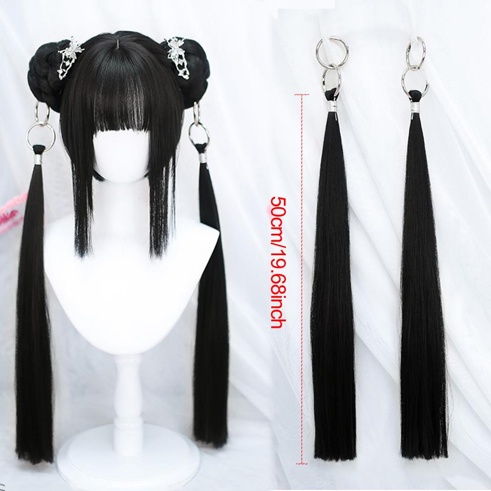 DIY аниме синтетический короткий прямой зеленый парик двойная петля для волос двойная коса хвост натуральный короткий прямой парик для женщин