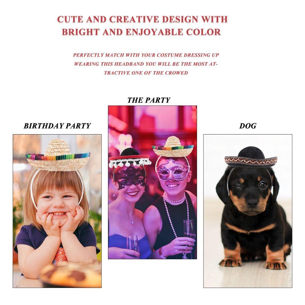 Party Supplies Performance Props Festival Headdress Mexican Hat Sombrero Headbands Hair Hoops
