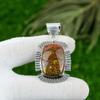 925 Sterling Silver Natural Seam Agate Anniversary Wedding Wife Pendant Jewelry