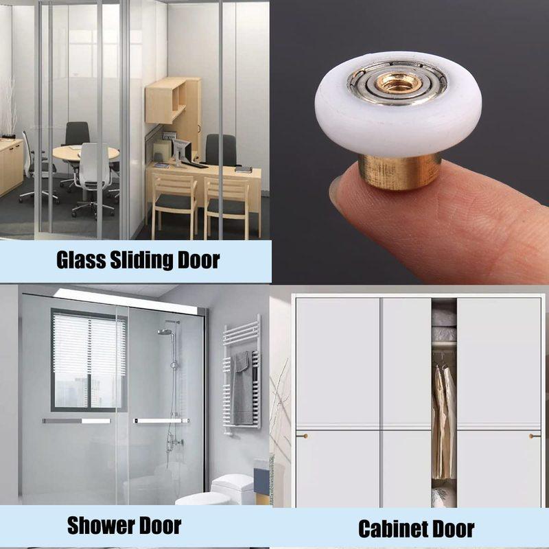 10pcs Shower Door Rollers Pulley Bathroom Sliding Glass Door Wheels sliding door wheels rollers Bathroom Door Replacement Part