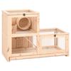 VidaXL Hamster Cage 81x40x60 Cm Solid Fir Wood, Hamster House, Rat Cage, Gerbil Cage, Mouse Cage, 172384