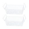 2Pcs Freezer Organizer Bins Steel Wire Large Capacity Strong Bearing Freezer Basket with Handle for