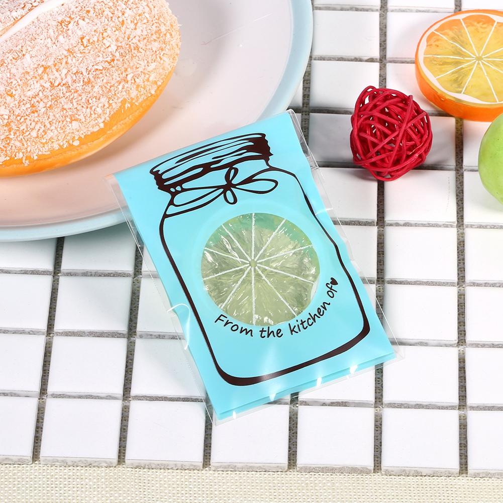 100 шт./упак. Милые пластиковые конфеты, печенье, подарочная упаковка, праздничные принадлежности (синий)