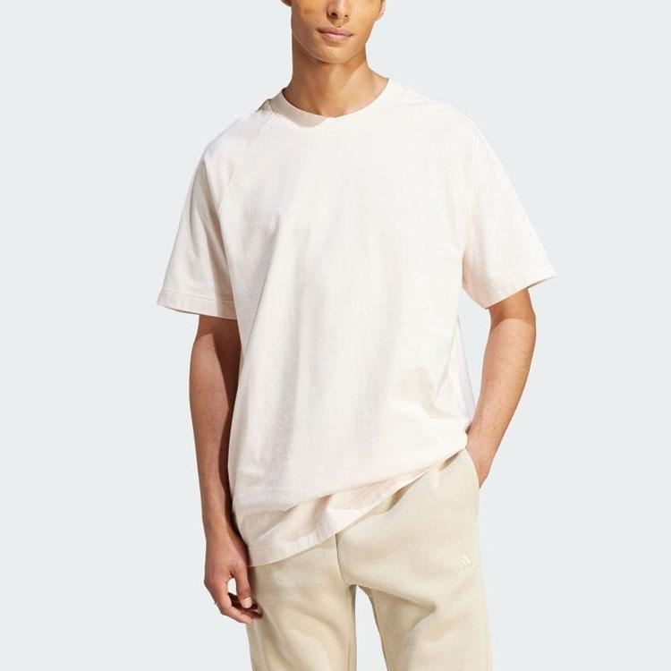 Adidas T Shirts Unisex White Crew Neck Moderate Straight Fit IS7493