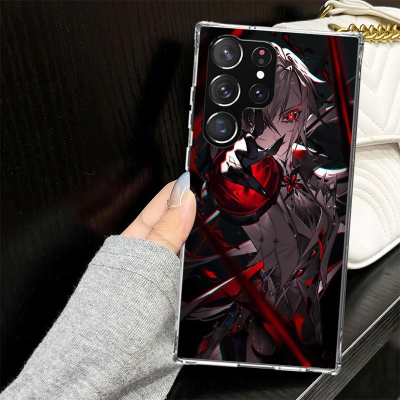Чехол Arlecchino Genshin Impact для Samsung Galaxy S25 S24 S23 S22 Ultra Мягкий чехол для телефона S25 Edge S21 Plus S20 FE S10 + Черный Co