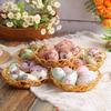 6pcs Easter Egg Spring Easter Tree Hanging Eggs Ornaments with Woven Basket