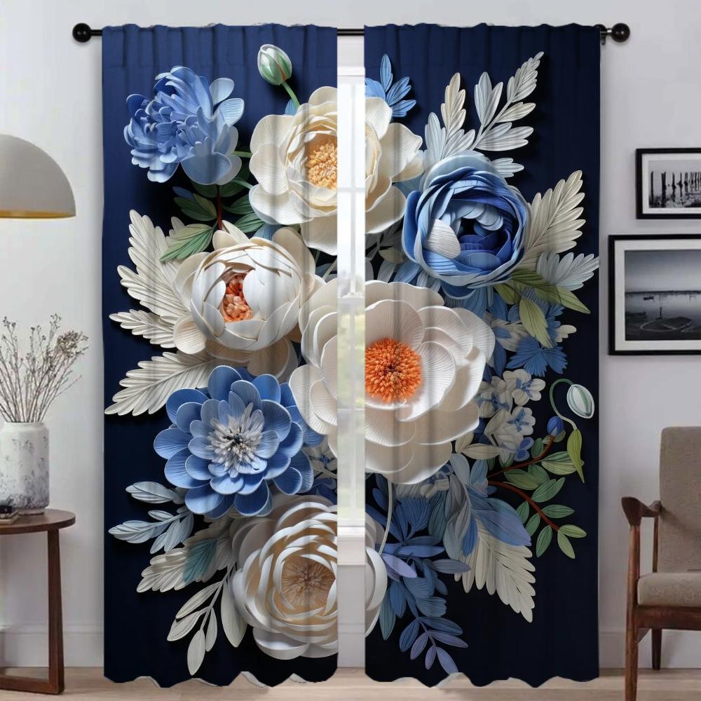 Шторы для гостиной Шторы для комнаты 2 панели 3D Цветочные украшения на Хэллоуин Шторы Жалюзи Домашний интерьер Шторы Перегородка