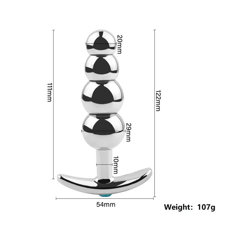Металлические анальные бусины, набор анальных пробок, носимый на открытом воздухе, маленькая и большая анальная пробка, вставка для фаллоимитатора для точки G, вагина, анус, секс-игрушка