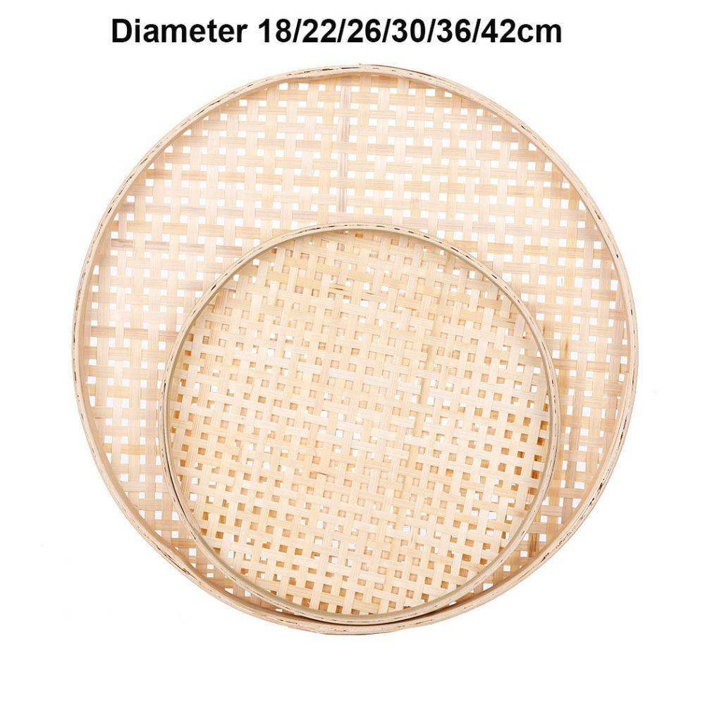 6 Sizes Weaving Bamboo Sieve Raft Handmade Storage Basket New Kitchen Storage Trays  Home Decor