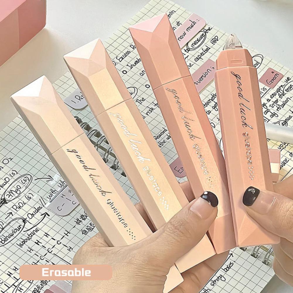 4PCS Gradient Color Dot Glue Tape Erasable Rolling Glue Tape Glue Tape Pen  Student Stationery