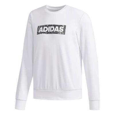 adidas Теплая спортивная удобная повседневная мужская толстовка с круглым вырезом и длинным рукавом, белая DW4606