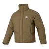 Solid Color Logo Stand Collar Down Jacket Unisex Outerwear Brown 623600-93