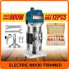 800 Вт Высокомощный Электрический Триммер для Дерева Ручной Фрезер для Гравировки и Пазования Портативный Деревообрабатывающий Электроинструмент