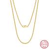 S925 Sterling Silver Necklace Twisted Rope Chain 1.7mm