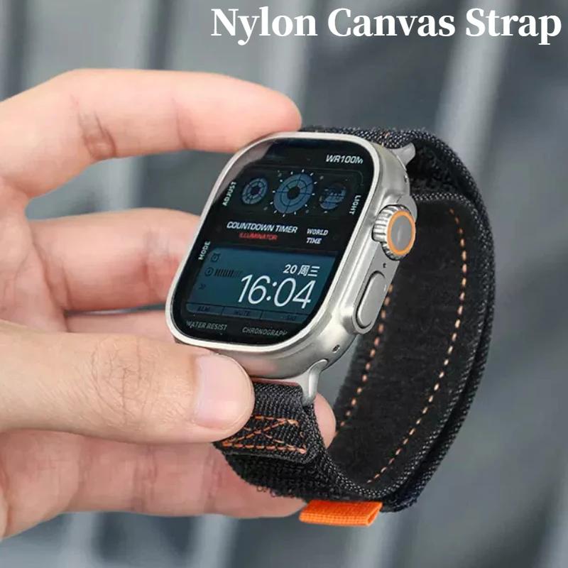Nylon Canvas Strap for Apple Watch Ultra 3 2 49mm Series 11 10 42mm 46mm Band Bracelet IWatch 6 5 9 8 7 6 5 4 SE 44mm 45mm 41mm