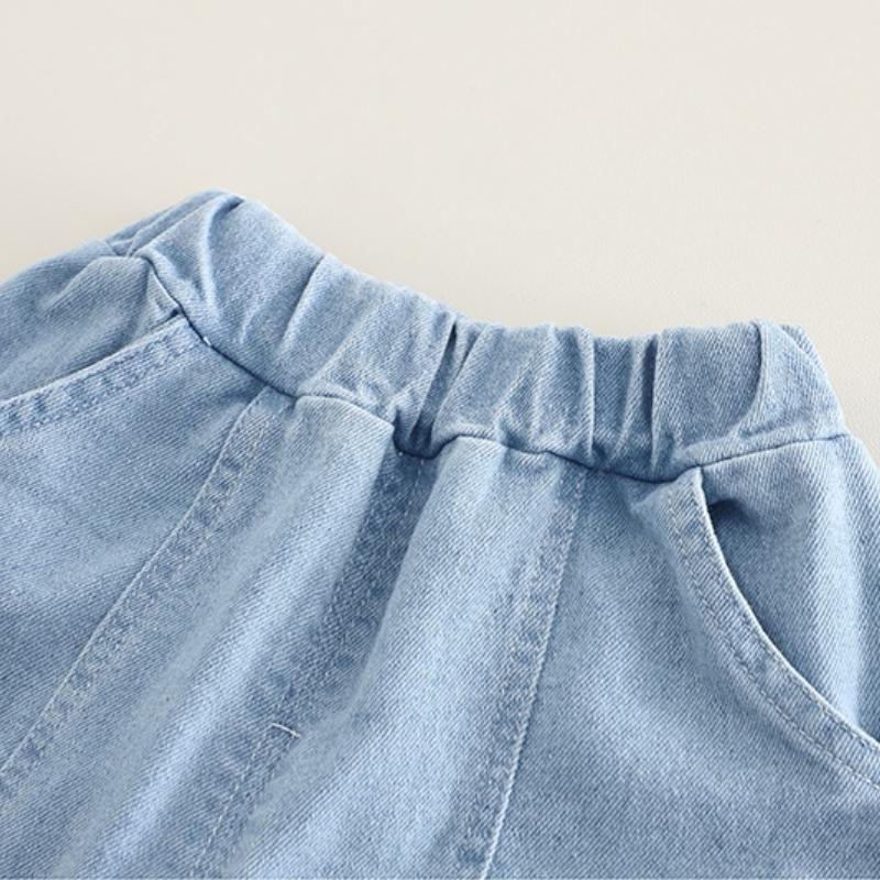 Boys' Autumn Denim Three-Piece Suit - Children's Lapel Denim Sweater Jacket with Color-Matching Pockets and Jeans