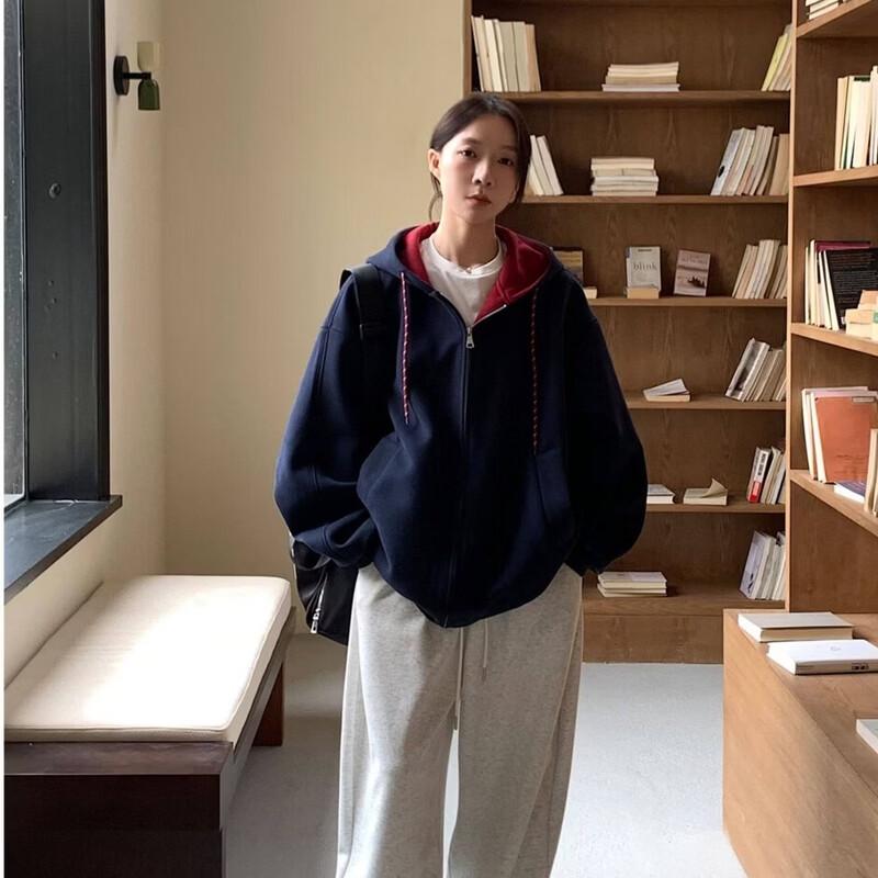 VS WHAT Hannam-dong Street Style Hooded Zip-Up Sweatshirt