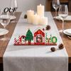 Santa Claus Table Centerpiece Wooden Christmas Ornaments, Tabletop Decoration with Snowman Elk Small Gifts for Kids Designs Home Holiday Party