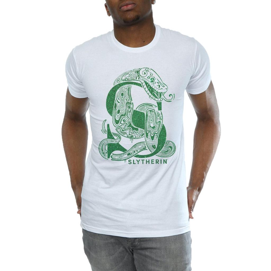 Harry Potter Mens Slytherin Glitter T-Shirt