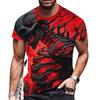 Summer Round Neck 3D Terrifying Skull Print Top Fashionable Casual Short Sleeved Men's T-shirts