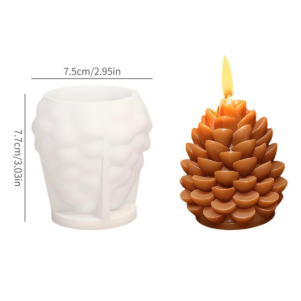 Pine Cone Silicone Candle Molds Reusable Christmas Candle Making Molds Wax Resin Casting Molds Craft Supplies DIY Baking Decor
