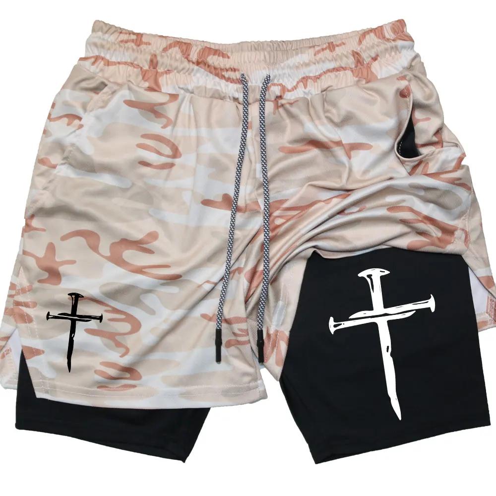 Спортивные шорты Y2K 2 в 1, сетчатые, быстросохнущие, спортивные шорты для фитнеса, тренировки, двухслойные, летние шорты для занятий доской