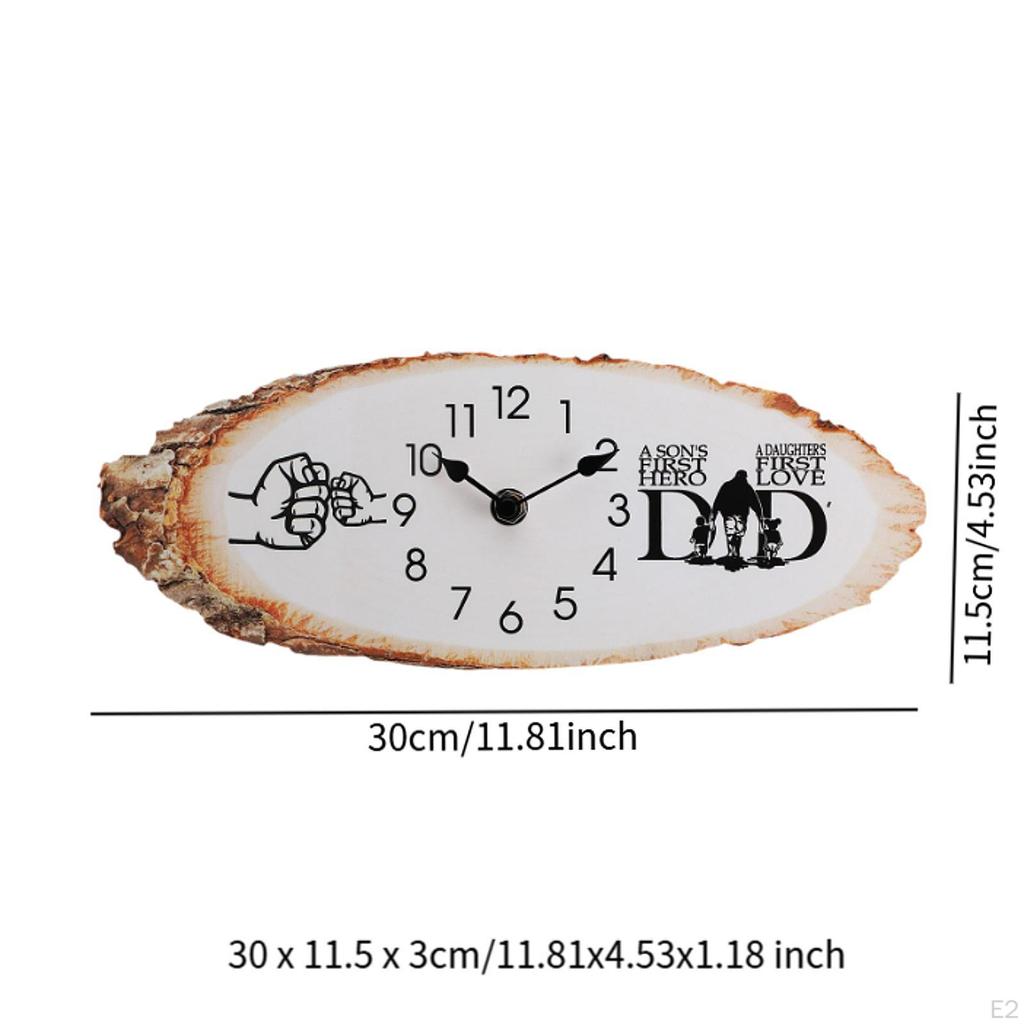 Wall Clock Art Non Ticking Silent Simple Father Day Gifts for Dad from Daughter Son Home Decor