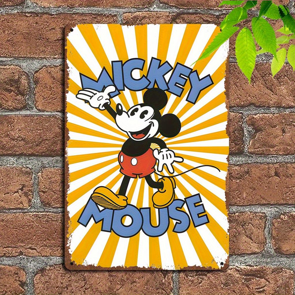 Miniso Mickey Colorful & Creative Bar Metal Sign, Retro Plaque, Sign, Alcohol Drinker, Pub, Club, Kitchen Wall Decoration