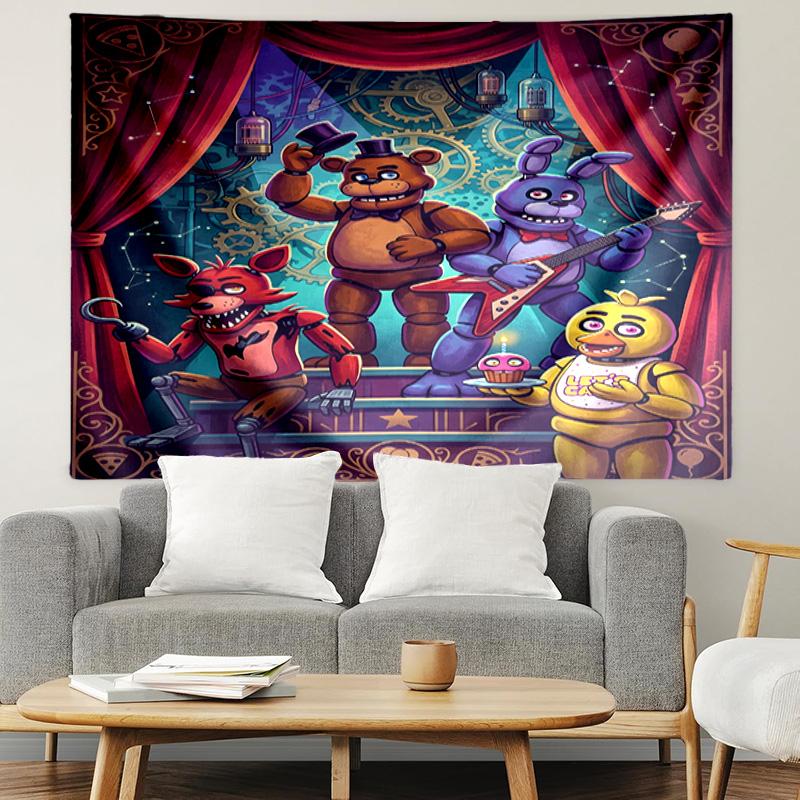 Гобелен с принтом Five Nights at Freddy's, легкое настенное панно, для спальни, общежития, гостиной, домашнего декора, подарок на день рождения, Рождество для друзей