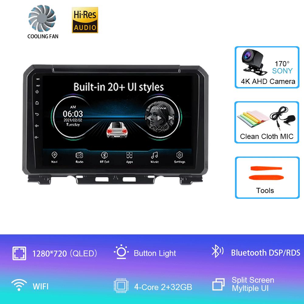 Android 14 для Suzuki Jimny 2018 2019 2020 Автомобильный радиоприемник Мультимедиа Видеоплеер Навигация GPS 5G WIFI DSP Carplay Auto 360 Камера