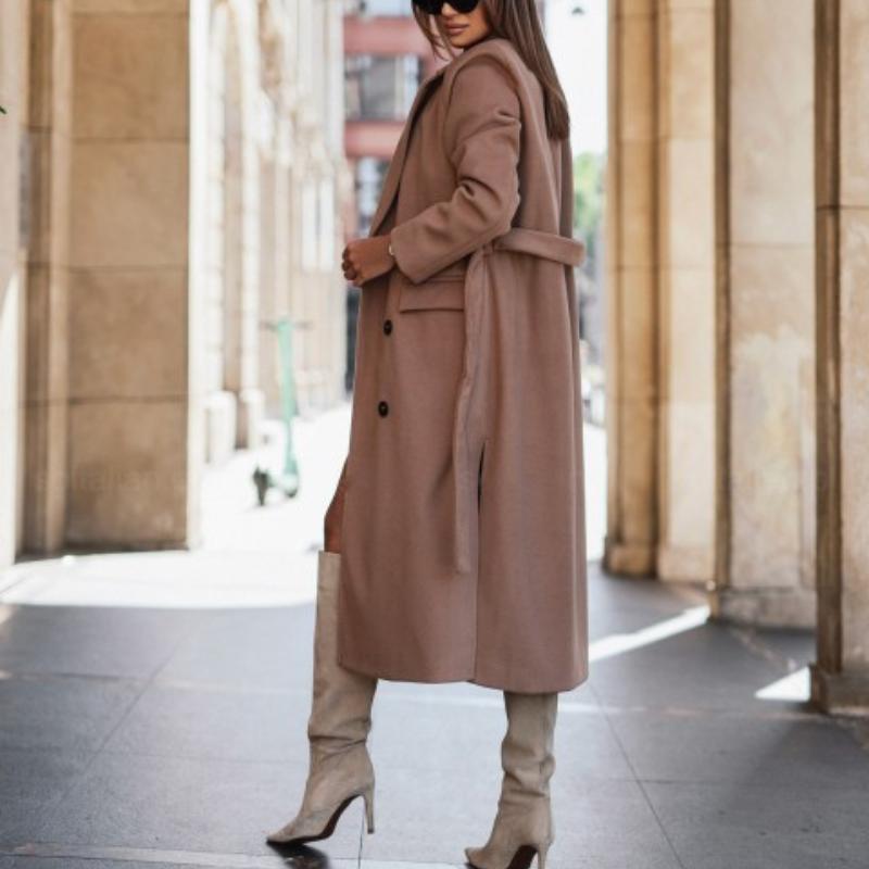 BITCED Женский осенне-зимний простой твидовый пиджак с длинными рукавами и воротником-стойкой