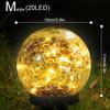 Solar Garden LED Glass Globe Lights, Cracked Glass Decorative Lights, Outdoor Waterproof, For Patio Lawn Gazebo Tabletop Holiday Event Decoration