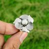 Natural Rainbow Moonstone Statement Flower Adjustable Ring 925 Silver For Women