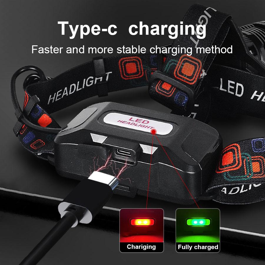 1000000LM самый мощный светодиодный головной фонарь перезаряжаемый Type-C налобный фонарь дальнего действия 4000M налобный фонарь для рыбалки и охоты 18650