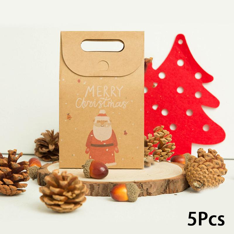 5 шт. Navidad украшения детские сувениры упаковочная коробка подарочные пакеты конфеты подарочная коробка крафт-бумага новый год 2024